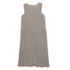 Women's 100% Linen Plant-Dyed Sleeveless V-Neck Midi Dress with Slit