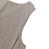 Women's 100% Linen Plant-Dyed Sleeveless V-Neck Midi Dress with Slit