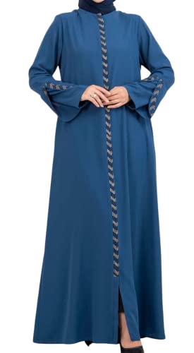 Women's Abaya Long Sleeve Open Quarry Floor Length Zipper Floor Length Turkish Islamic Fashion