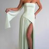 Strapless Bridesmaid Dress with Scarf Chiffon Long Prom Dresses Evening Dress