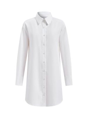 Women's Button Down Mini Shirt Dress Collared Long Sleeve Work Office Dresses