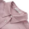 Women's 100% Linen Summer Long Sleeve Button-Down Shirt with Pockets