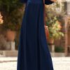 Women 2025 Summer Maxi Dress Casual Loose Puff Sleeve Square Neck Maternity Flowy Long Beach Dresses with Pockets