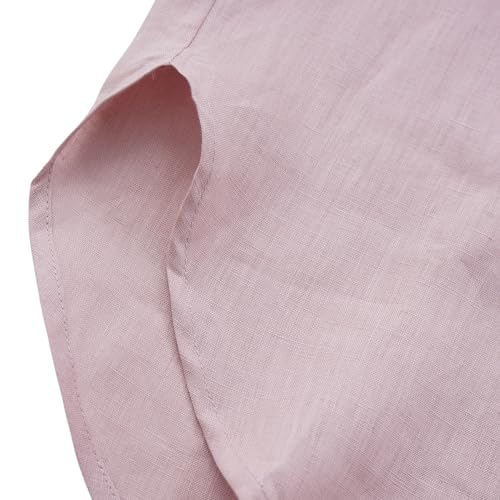 Women's 100% Linen Summer Long Sleeve Button-Down Shirt with Pockets