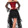 Women's Steampunk Victorian Off Shoulder Corset Top With High Low Skirt