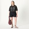Women's LUE Lace Button Down Cropped Shirt
