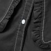 Women Shirt Mini Dress Button Down Ruffle Dress Long Sleeves Shift Dresses Peter Pan Collar Dresses