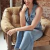 Jeans for Women High Rise Frayed Hem Front Slit Maxi Jean Skirt 36-Inch, Sizes 0-12