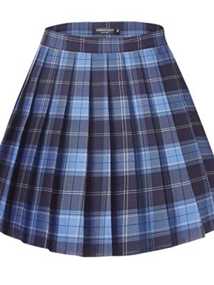 Women's Uniforms Plaid Pleated Mini Skirt
