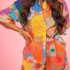 Women's Summer 2 Piece Outfits Print Button Down Shirt Shorts Pockets Long Sleeve Beach Vacation Going Out Outfits