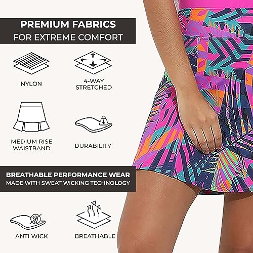 Ultimate Women's Active Performance Dri Fit Skirt - A-line Tennis and Golf Skort w/Shorts & Pockets for Sports